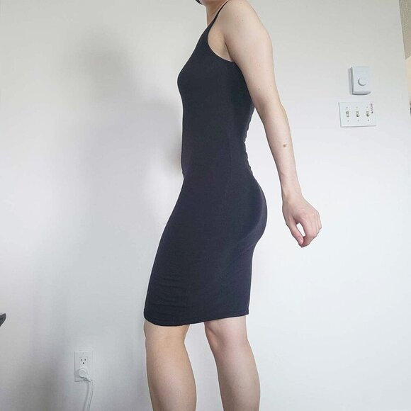 Vintage soft & stretchy black classic bodycon dress - Picture 3 of 13